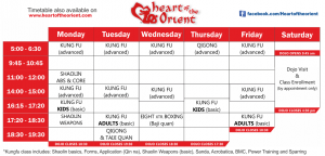 heart of the orient timetable